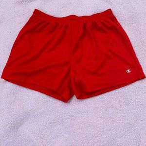 Red Mesh Champion Shorts; M